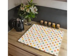 Banjado Schneidebretter|Herdabdeckungen<Herdabdeckplatte Glas 1 Teilig 60x52CM Schneidebrett Herdabdeckung Mit Motiv Bunte Punkte
