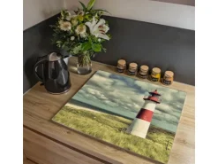 Sale Banjado Herdabdeckplatte Glas 2 Teilig Je 30x52CM Schneidebrett Herdabdeckung Mit Motiv Berberitzen