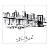 Banjado Schneidebretter|Herdabdeckungen<Herdabdeckplatte Glas 2 Teilig Je 30x52CM Schneidebrett Herdabdeckung Mit Motiv New York Skizze