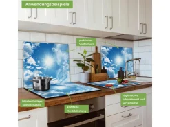 Outlet Herdabdeckplatte Glas 1 Teilig 60x52CM Schneidebrett Herdabdeckung Mit Motiv Ziegelwand Schneidebretter|Herdabdeckungen