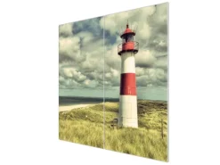 Banjado Schneidebretter|Herde<Herdabdeckplatte Glas 2 Teilig Je 30x52CM Schneidebrett Herdabdeckung Mit Motiv Leuchtturm Sylt