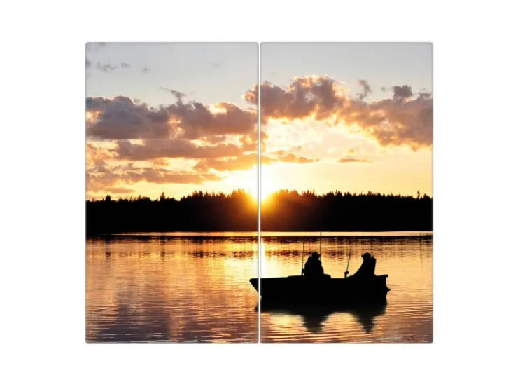 Outlet Herdabdeckplatte Glas 1 Teilig 60x52CM Schneidebrett Herdabdeckung Mit Motiv Muster Blätter Schneidebretter|Herdabdeckungen