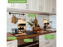 Outlet Herdabdeckplatte Glas 1 Teilig 60x52CM Schneidebrett Herdabdeckung Mit Motiv Muster Blätter Schneidebretter|Herdabdeckungen