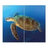Sale Banjado Herdabdeckplatte Glas 2 Teilig Je 30x52CM Schneidebrett Herdabdeckung Mit Motiv Briefmarken