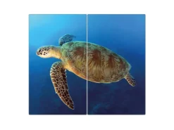 Sale Banjado Herdabdeckplatte Glas 2 Teilig Je 30x52CM Schneidebrett Herdabdeckung Mit Motiv Briefmarken