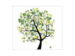 Best Banjado Herdabdeckplatte Glas 1 Teilig 60x52CM Schneidebrett Herdabdeckung Mit Motiv Laubzauberbaum