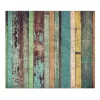 Outlet Banjado Herdabdeckplatte Glas 2 Teilig Je 30x52CM Schneidebrett Herdabdeckung Mit Motiv Bunte Holzlatten