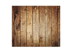 Banjado Herdabdeckungen|Schneidebretter<Herdabdeckplatte Glas 1 Teilig 60x52CM Schneidebrett Herdabdeckung Mit Motiv Geöltes Holz