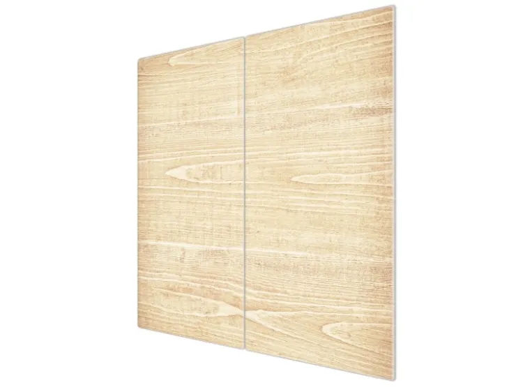 Banjado Schneidebretter|Herdabdeckungen<Herdabdeckplatte Glas 2 Teilig Je 30x52CM Schneidebrett Herdabdeckung Mit Motiv Bretter