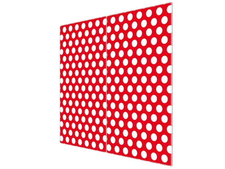 New Banjado Herdabdeckplatte Glas 2 Teilig Je 30x52CM Schneidebrett Herdabdeckung Mit Motiv Punkte Rot
