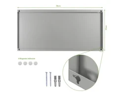 Sale Magnettafel 78x37cm Magnetwand Silber Aus Metall Magnetpinnwand Pinnwand Inkl. 4 Magnete Motiv Beige Küchen-Ordnungssysteme