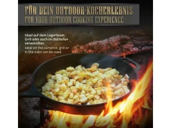 Sale BBQ#BOSS Bratpfanne Gusseisen 31cm Gusseisenpfanne mit Doppelgriff und Ausgießer