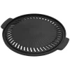 Sale BBQ#BOSS Grillplatte aus Gusseisen 32 cm Runde Gusspfanne Gerippte Bratpfanne
