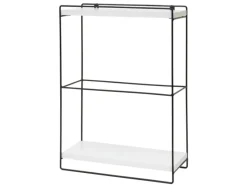 Discount Wandregal HxBxT 50x35x17cm Massiv-Holz Metall Industrial 2 Regalböden Hängeregal Regal Küchenregal Küchenregale