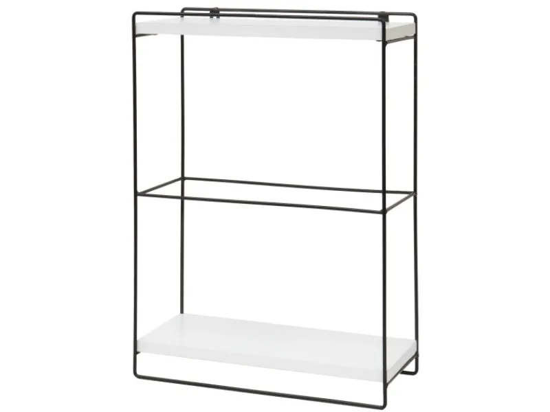 Discount Wandregal HxBxT 50x35x17cm Massiv-Holz Metall Industrial 2 Regalböden Hängeregal Regal Küchenregal Küchenregale