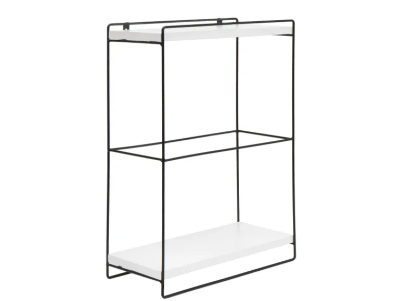 Discount Wandregal HxBxT 50x35x17cm Massiv-Holz Metall Industrial 2 Regalböden Hängeregal Regal Küchenregal Küchenregale
