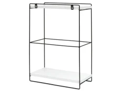 Discount Wandregal HxBxT 50x35x17cm Massiv-Holz Metall Industrial 2 Regalböden Hängeregal Regal Küchenregal Küchenregale