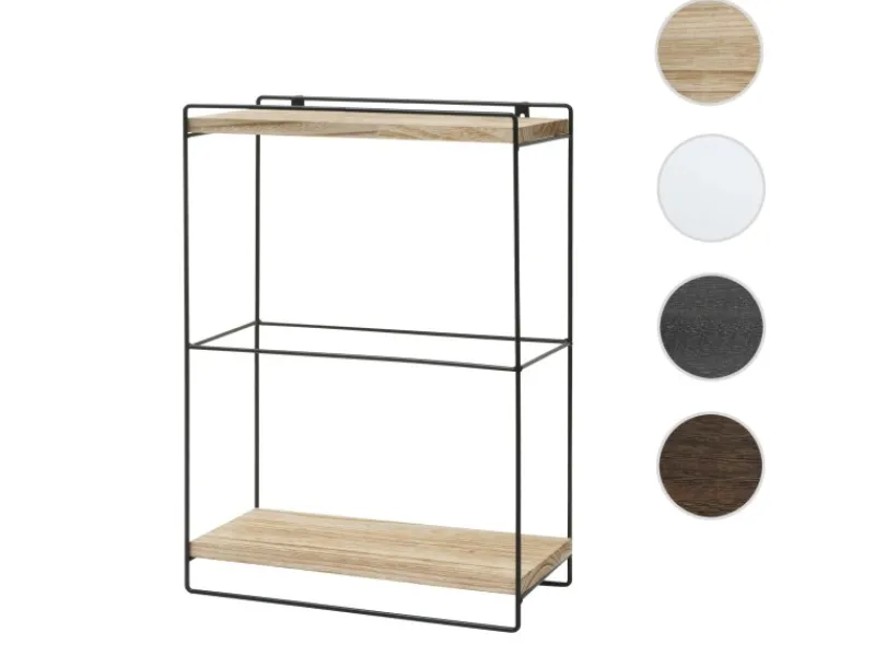 New Wandregal HxBxT 50x35x17cm Massiv-Holz Metall Industrial 2 Regalböden Hängeregal Regal Küchenregal Küchenregale