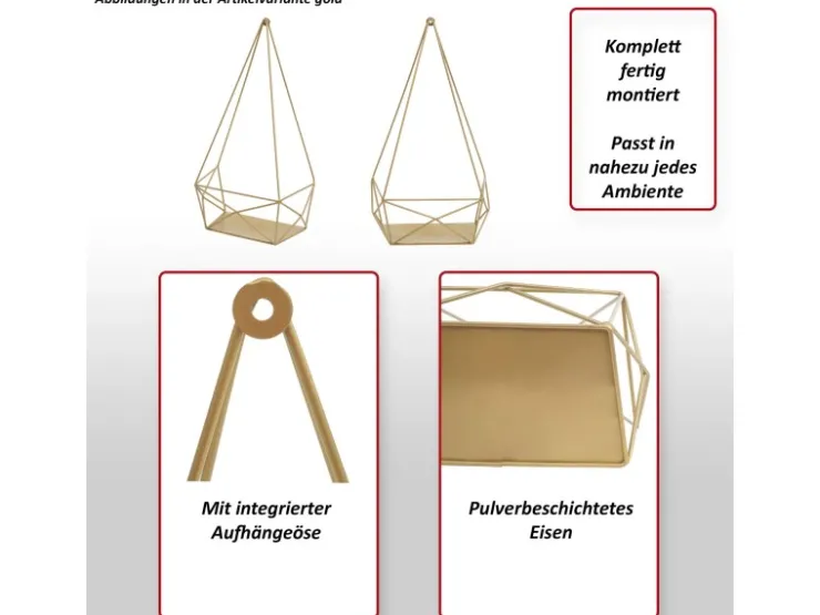 Outlet BERLINLODGE Wandregal HxBxT 44x23x11cm Metall Hängeregal Dekoregal Küchenregal Regal Weiß