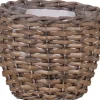 Töpfe<Übertopf aus Weide Ø 14 cm x 12 cm Grau