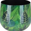 Discount A.H.G. Übertopf Flora mit Blätterprint Ø 21 cm x 17 cm Grün-Gold