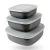Bestgoodies Vorratsdosen 8er Set Rund Grau 2 x 4er