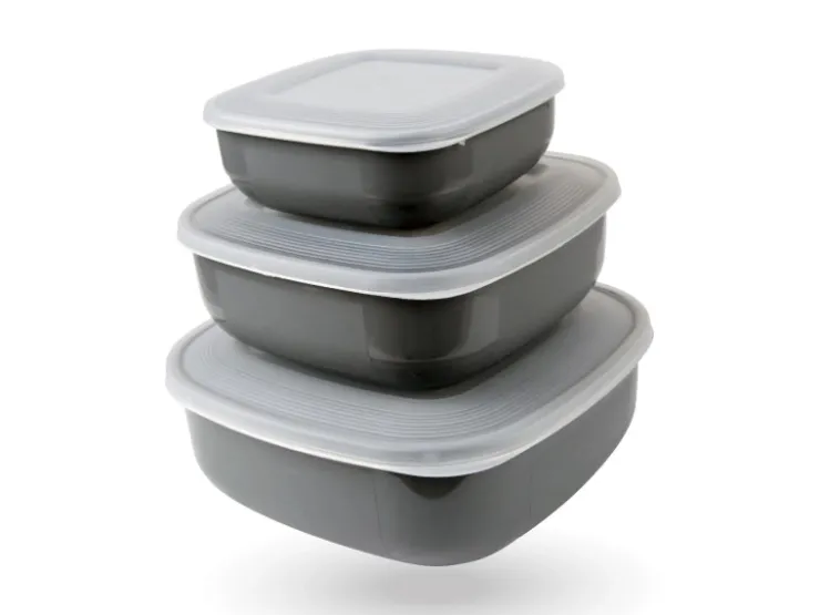 Bestgoodies Vorratsdosen 8er Set Rund Grau 2 x 4er