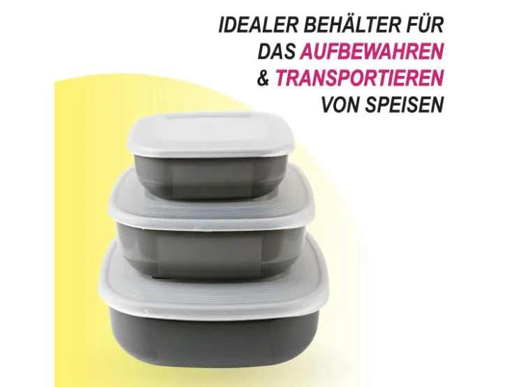 Bestgoodies Vorratsdosen 8er Set Rund Grau 2 x 4er