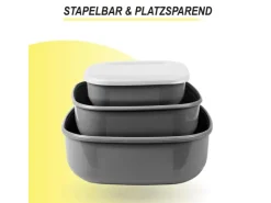 Bestgoodies Vorratsdosen 8er Set Rund Grau 2 x 4er