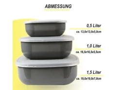 Bestgoodies Vorratsdosen 8er Set Rund Grau 2 x 4er