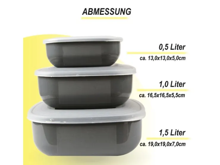 Bestgoodies Vorratsdosen 8er Set Rund Grau 2 x 4er