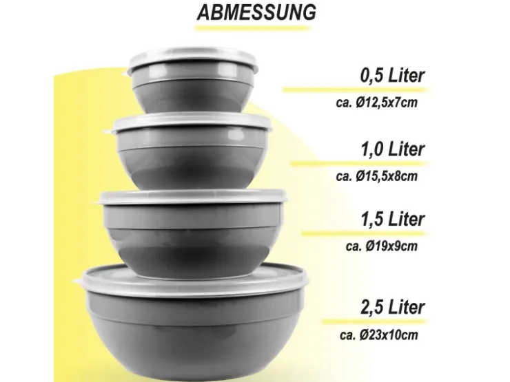 Bestgoodies Vorratsdosen|Vorratsbehälter<Vorratsdosen 12er Set Rund Grau 3 x 4er