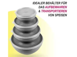 Bestgoodies Vorratsbehälter|Vorratsdosen<Vorratsdosen 4er Set Rund Grau