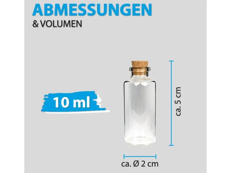 Sale Fläschchen Glas mit Korken Set 10ml 8er Pack Geschirr