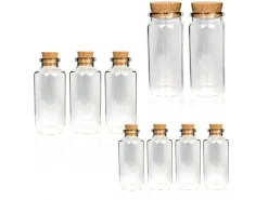 Fläschchen Glas mit Korken 12er Pack Mix 2 x 50ml & 4 x 10 ml & 6 x 30 ml Geschirr