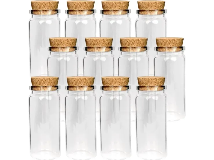 Bestlivings Geschirr<Fläschchen Glas mit Korken 50ml 12er Pack