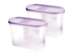 Discount Frischhaltebox Schüttdose 1,4 Liter 2er Pack Lila Vorratsbehälter