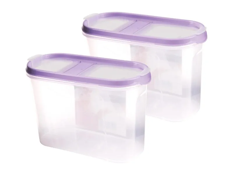 Discount Frischhaltebox Schüttdose 1,4 Liter 2er Pack Lila Vorratsbehälter