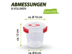 New Bestlivings Frischhaltebox 0,64L Joghurt Im Set Rot 8er Pack