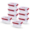 Bestlivings Frischhaltebox 1,5L Lunchbox Im Set Rot 8er Pack