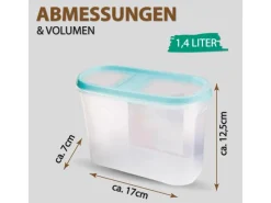 Hot Frischhaltebox Schüttdose 1,4 Liter 1er Pack Türkis Vorratsdosen|Vorratsbehälter