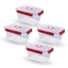 Online Bestlivings Frischhaltebox 1,5L Lunchbox Im Set Rot 4er Pack