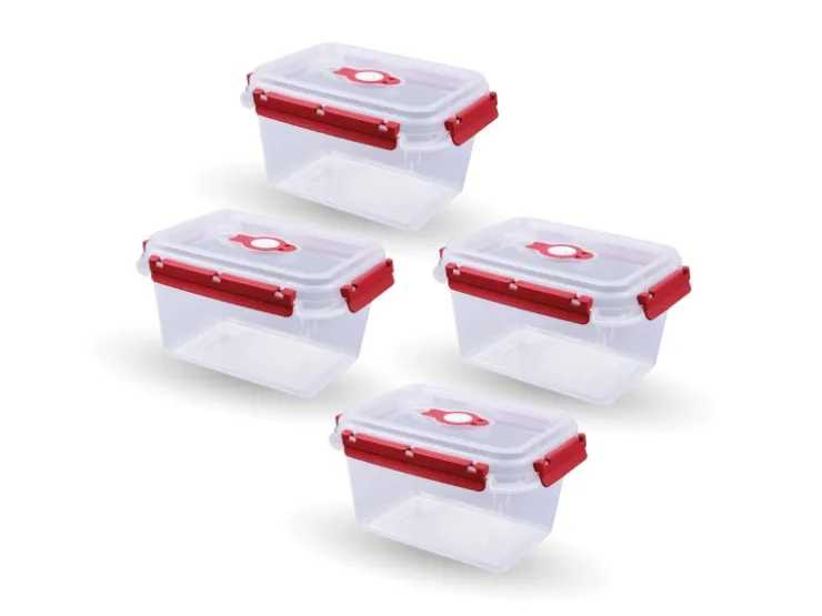 Online Bestlivings Frischhaltebox 1,5L Lunchbox Im Set Rot 4er Pack