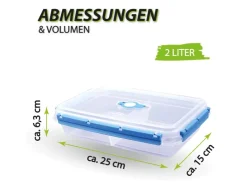New Frischhaltebox 0,85L Frühstücksschale Im Set Blau 2er Pack Vorratsdosen|Vorratsbehälter