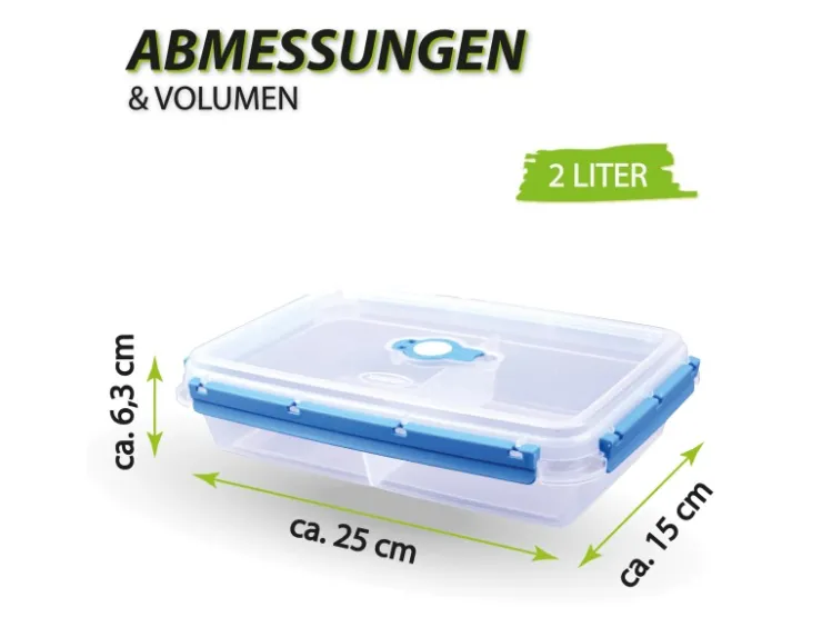 New Frischhaltebox 0,85L Frühstücksschale Im Set Blau 2er Pack Vorratsdosen|Vorratsbehälter