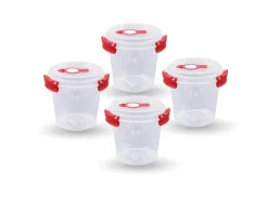 Frischhaltebox 0,64L Joghurt Im Set Rot 4er Pack Vorratsdosen|Vorratsbehälter
