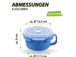 New Frischhaltebox 0,85L Frühstücksschale Im Set Blau 1er Pack Vorratsdosen|Vorratsbehälter