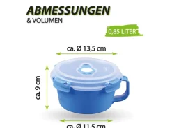 Online Frischhaltebox 0,85L Frühstücksschale Im Set Blau 4er Pack Vorratsdosen|Vorratsbehälter