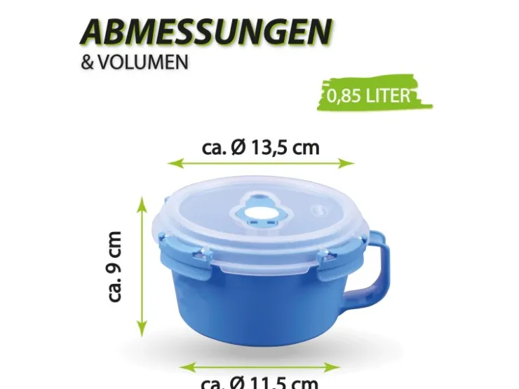 Online Frischhaltebox 0,85L Frühstücksschale Im Set Blau 4er Pack Vorratsdosen|Vorratsbehälter
