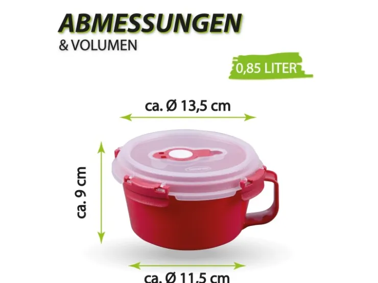 Bestlivings Vorratsdosen|Vorratsbehälter<Frischhaltebox 0,85L Frühstücksschale Im Set Rot 1er Pack